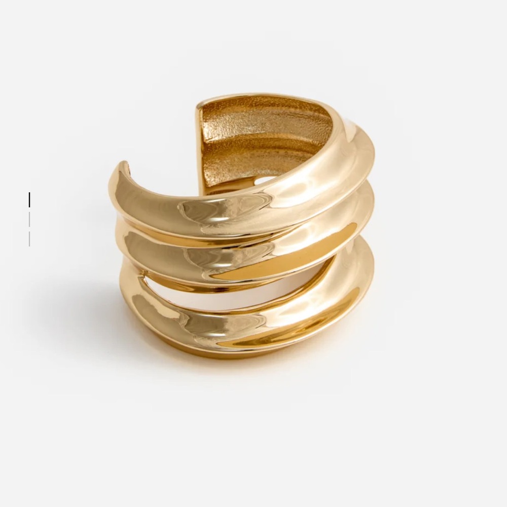 Self-Portrait Gold Sculpted Cuff Bracelet, New Without Tags